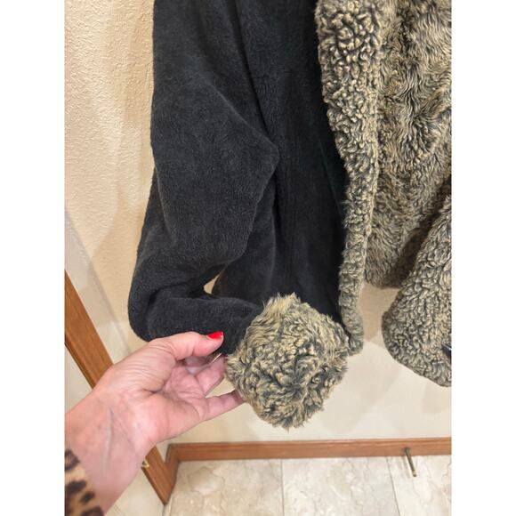 Fjall Wool Blend Large Jacket reversible  Faux Fur Lined with mittens - Picture 6 of 16